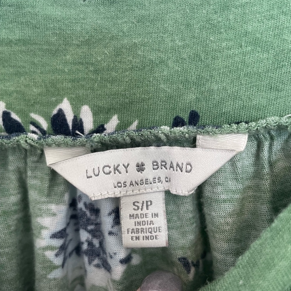 Lucky Brand/ Square Neck Green floral top - Picture 7 of 7